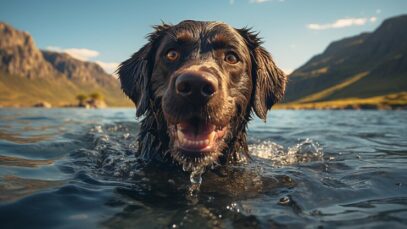 lindo-cachorro-de-raca-pura-brincando-ao-ar-livre-molhado-gerado-por-inteligencia-artificial_25030-64617 banho de mar e piscina