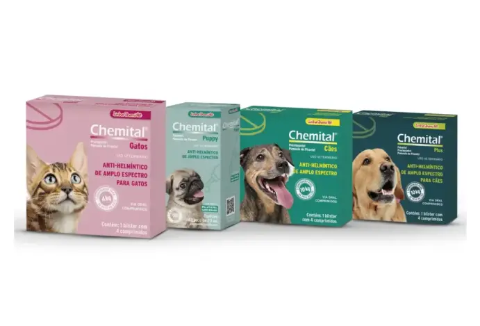 Produtos atendem pets filhotes e até a fase adulta  Chemitec relança linha de vermífugos para cães e gatos