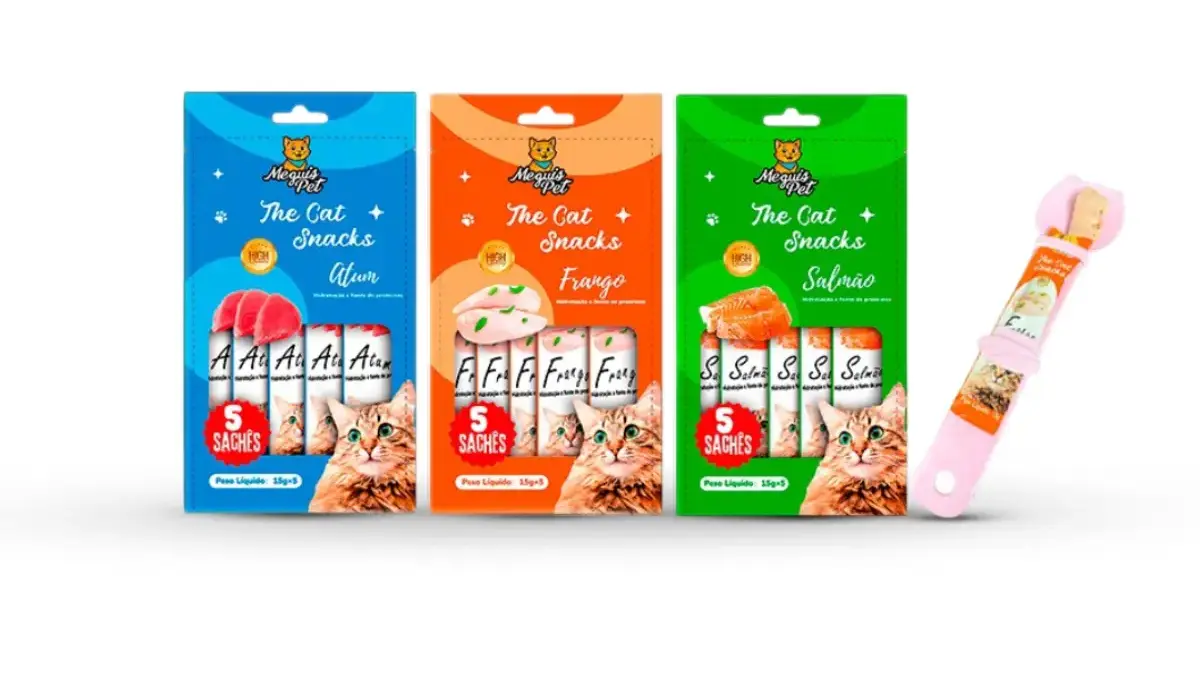 Meguis Pet conta com linha de snacks cremosos para gatos